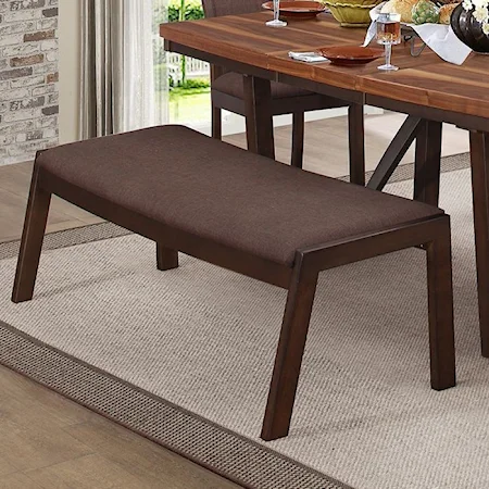 Contemporary Dining Bench with Upholstered Seat